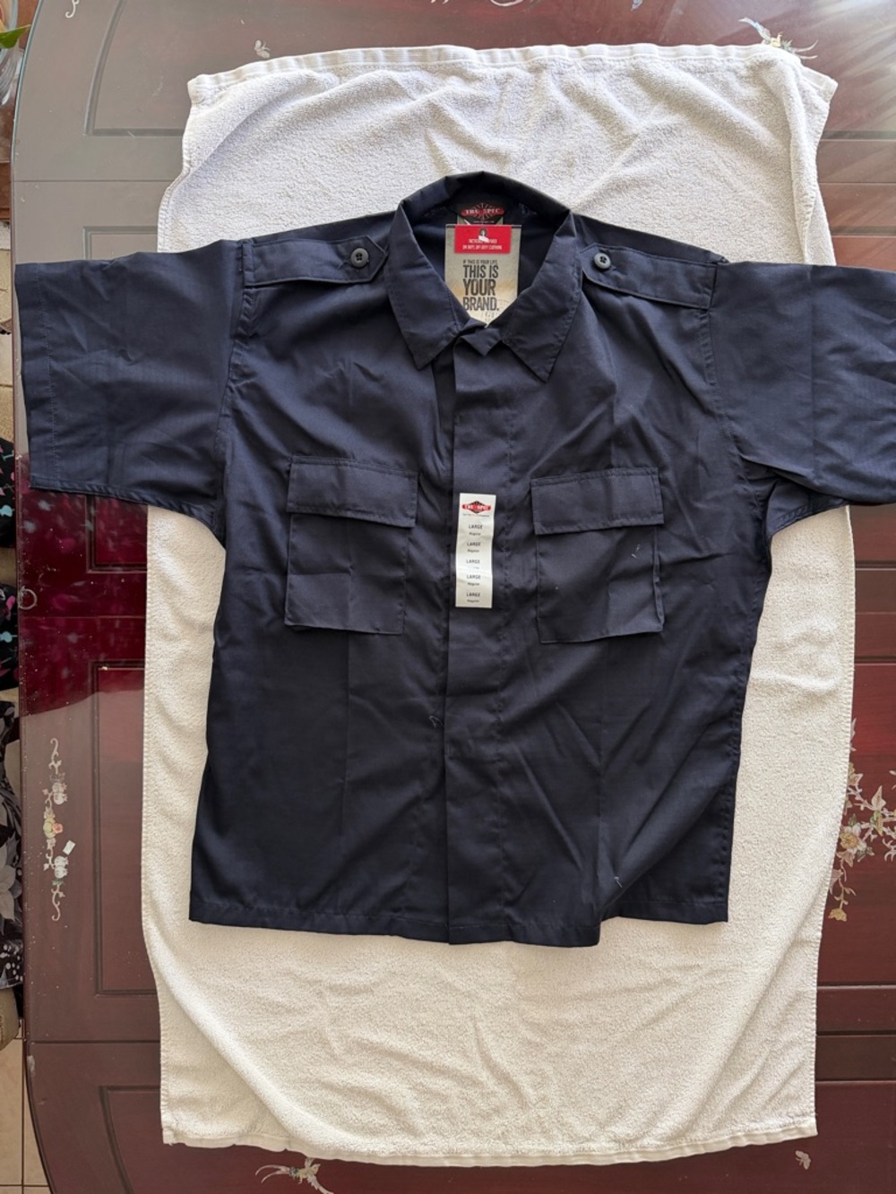 Dickies Navy Short-Sleeve Field Jacket/ men's tactical shirt